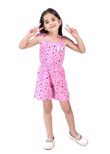 Girl's Summer Pink Jumpsuit